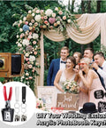 61 Piece Handheld Keychain Making Kit With 1.38x1.77 Inch Square Cutter shown in wedding setting with vintage camera.