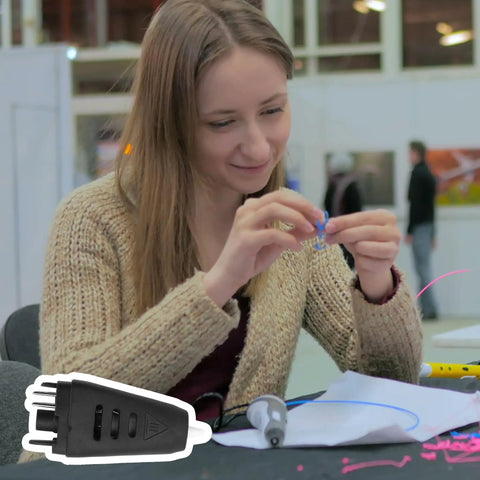Woman using Replacement 3D Pen Nozzle For Pro 3D Printing Scribbler With Quick Snap In Design No Tools Needed Easy Swap