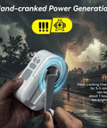 Using hand crank on Beast Bright 1000 Lumen LED Camping Lantern With 6400mAh Rechargeable Battery during stormy weather.