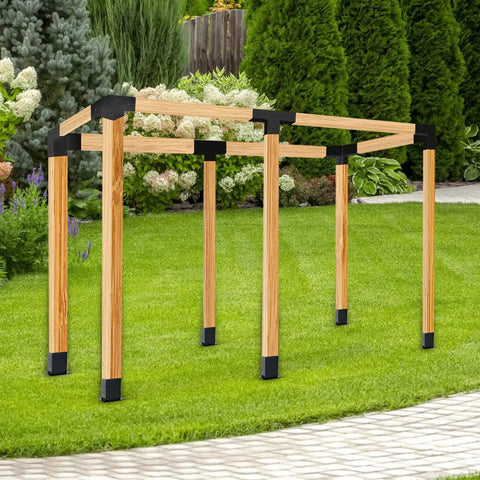 Heavy Duty 4 By 4 Pergola Brackets Kit For Wood Beams 3 Way 4 Way Set With 6 Post Base Right Angle Corner Plates Built To Last Ideal For Gazebos Pergolas Sheds Patios And Outdoor Gardens