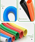 Pro Grade Heavy Duty Flexible PP Corrugated Conduit For No Sweat Wire Routing and Flame Resistant Cable Armor in various colors.