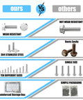 Comparison of 284Pcs 304 Stainless Steel Heavy Duty Flange Bolt Nut Washer Assortment Kit vs standard screws.