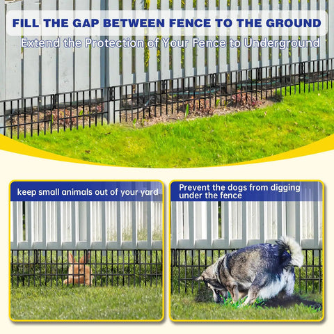27 Ft Long 13 Inch High No Dig Garden Border Fence Kit With 25 Panels Rustproof Metal Pet Barrier for Dogs and Rabbits