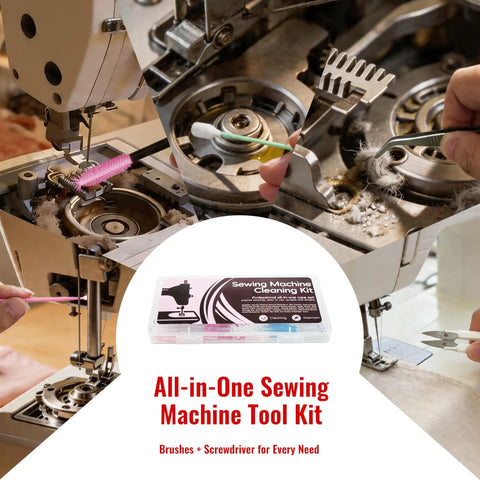 Go To 30 Piece Sewing Machine Cleaning Kit with durable storage box and tools cleaning a sewing machine