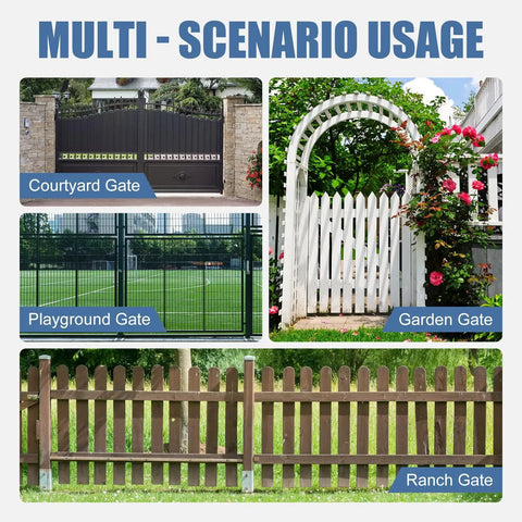 Outdoor Hydraulic Gate Closer For 60 To 140 Lbs Gates Heavy Duty Weatherproof And Rust Resistant Adjustable Closing Speed Fits Vinyl Steel Wood And Chain Link Fences Ideal For Self Closing Driveways And Gardens usage scenarios: courtyard, garden, playground, ranch gate.