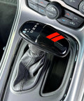 Gear Shift Knob Head Cover for Dodge Charger Challenger Durango ABS Interior Shell Insert Decoration Protector with Red Trim Easy Snap On Install No Tape Custom Fit Car Accessory Upgrade installed