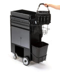 BadAss 3 Drawer Welded Steel Cart for Hvac and Trades with locking casters and storage bins for tool organization.
