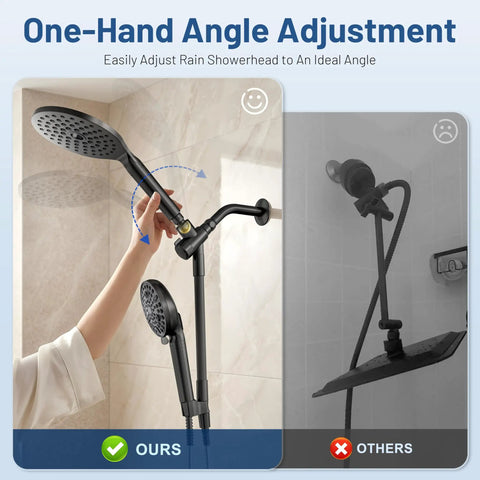 Dual Filtered Rain Shower Head Combo With High Pressure Handheld And Adjustable Rail Acts As A Straight Up Hard Water Fighter To Beat Chlorine And Keep Your Rinse Feelin Fresh And Smooth