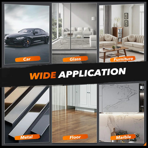 Collage showing applications of Powerful 1600W Buffer Polisher For Cars, 6 Inch Or 7 Inch Rotary Waxer on various surfaces