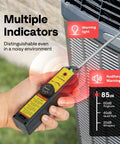 VIVOHOME handheld HVAC refrigerant leak detector with LED light, yellow and black body, front view
