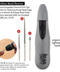 Cordless Motorized Bead Reamer For Opening And Enlarging Holes In Glass Ceramic Or Stone With 3 Diamond Points Includes 2 AA Batteries