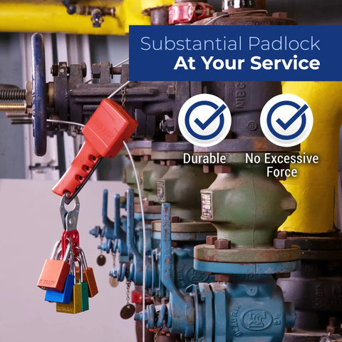 Red Lockout Padlock Set 12 Pack Keyed Alike Safety Padlocks For Lockout Tagout on industrial valve equipment