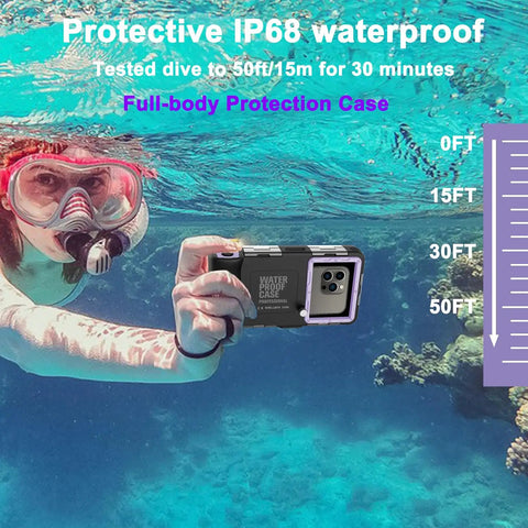 Underwater Phone Case For Snorkeling And Diving 50 Feet Waterproof Protector For iPhone 17 16 15 14 13 12 Pro Max And Galaxy S25 S24