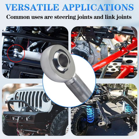 Bolt On Rod End Heim Joint Three Quarter Inch Bore And Three Quarter Inch Sixteen Thread, Heavy Duty Suspension Link Kit, Welding Ready Install, Two Pack, Durable Steel Construction For Easy Mating And Performance used in Jeep and off-road steering links