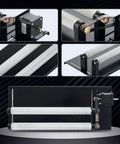 Rotary Axis Attachment For 40w 45w Co2 Laser Engravers with adjustable rollers and drive motor for 360 designs on cups.