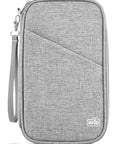 Front view of Go-To Passport Wallet With RFID Blocking, Waterproof Travel Organizer for passports, cards, and documents.