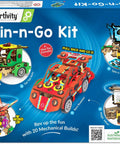 Spin N Go Twenty In One Mechanical Builder Kit For Kids Ages Six To Twelve With A Step By Step Guide Hands On STEM Fun Creative Toy Builds And Daily New Toy Projects For Boys And Girls, box art