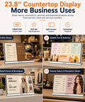 23.8 Inch Countertop Digital Signage Display With Scheduled Power Cycling And Cloud Content Sync For Restaurant Menus And Retail Kiosks showing various business uses.