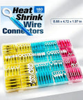 Top Tier 180 Piece Heavy Duty Heat Shrink Wire Connector Kit With Waterproof Marine Grade Ring Fork Spade Butt Terminal Assortment in organized case.