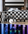Twelve Pack Straight Up Soundproof Foam Panels For Walls Self Adhesive High Density Acoustic Treatments To Smooth Out Room Reverb And Kill Echo In Home Studios Black in a bedroom, music studio, and gaming setup.