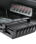 6 Gang 12V Rocker Switch Box With 40 Amp Max Heavy Duty 12 AWG Wiring SPST On Off Panel in rugged aluminum housing for vehicles