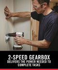 Badass 20V Max Six Tool Cordless Combo Kit Featuring Heavy Duty Drill Driver in use on a wall for home projects.