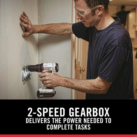 Badass 20V Max Six Tool Cordless Combo Kit Featuring Heavy Duty Drill Driver in use on a wall for home projects.