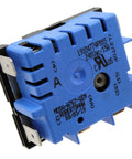 Close-up of Electric Range Infinite Control Switch Replacement fits 4464832 AP5999509 PS11729102 showing blue casing