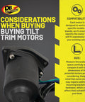 Image of compatibility and size tips for buying Tilt Trim Motor Replacement For Yamaha 150HP Outboard Fits F150 Series