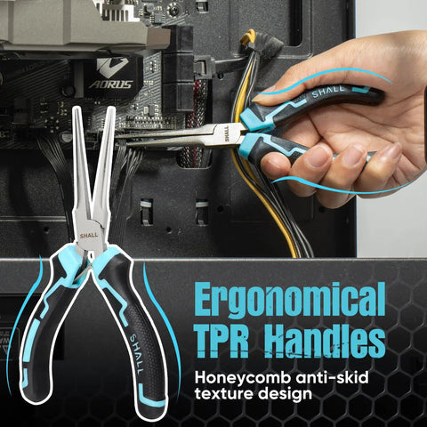 Long Reach 6 Inch Needle Nose Pliers With Comfort Grip Handles And Non Serrated Drop Forged Steel Jaws Built For Jewelry Making Wire Wrapping Crafts And Electronic Repair used on PC wiring
