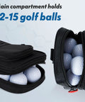 Zippered Golf Ball Bag Organizer With Three Pockets Fits 12 To 15 Balls And A Valuables Pocket For Phone And Wallet On The Go