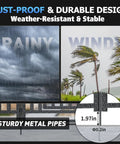 Weatherproof design of Removable Pool Fence 36Ft By 40In, 14 Panels And 2 Gates, with rust-resistant black-silver metal pipes.