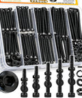 All In One M4 Screw Kit 220Pcs Set With M4 X 30/35/40/45/50mm Hex Socket Head Cap Screws Bolts Nuts Washers Black Oxide