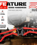 Rear Radius Arms And Rods Boxed High Clearance For Polaris RZR XP 1000 And XP 4 1000 2014 To 2025 With Adjustable Heim Joints Heavy Duty Steel Powder Coated Red on RZR rear suspension