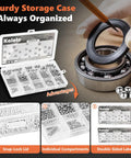 650 Piece 304 Stainless Steel Bearing Balls Set 1mm To 8mm Assortment Kit in case with various sizes labeled