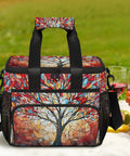 Colorful trees design Insulated Picnic Backpack Lunch Bag for women and men with large capacity for beach, work, camp, travel.