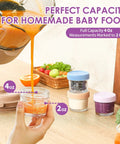 Glass Baby Food Storage Jars 4 Oz 12 Pack With Color Lids Totally Leak Proof BPA Free Reusable Baby Food Containers