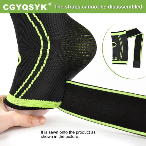 Adjustable Ankle Brace For Men And Women, Compression Support That Stabilizes Ligaments, Eases Swelling, Large Size, Green