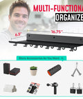 1 Tier Floating Shelf For Tonal Accessories And Home Gym Storage, wall mount with hooks and dimensions 16.75" x 6.5"