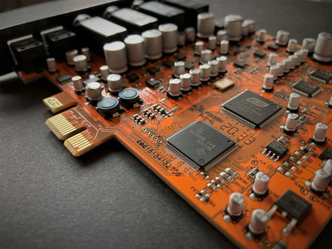 Close-up view of Maya44 eX 4 In 4 Out PCIe Audio Interface For Your Home Studio with Dope 24 Bit 96 kHz A D and D A Converters
