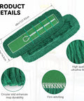 Top Shelf 48 Inch Green Dust Mop Heads 3 Pack Heavy Duty Washable Microfiber Floor Sweepers For Cafes And Stores, Sweep Up Dust Without Breaking A Sweat, product details and dimensions.