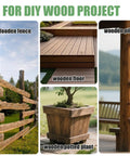 Wooden fence, floor, potted plant, and pillar for DIY wood projects.