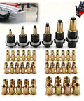 Full Size Carbon Steel Rivet Nut Tool Kit Featuring Universal Mandrels Across M3 To M12 Sizes Loaded With Quality Metric Threaded Inserts Bulked Up For Garage Grind And Zero Sweat Setup including stems and inserts in various sizes.