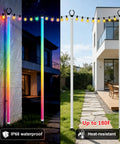 4 Pack Outdoor String Light Poles For Hanging String Lights With Clips And Holders Heavy Duty Metal Post Mounting Stands