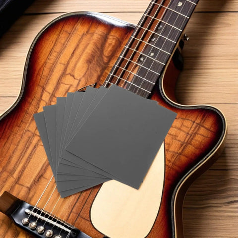 Fretboard Protector Guard Kit For Guitar And Bass Frets With Smooth Fret Ends Reusable Fingerboard Shield Polishing Sandpaper Set To Eliminate Sharp Edges And Boost Playability, gray sheets on acoustic guitar