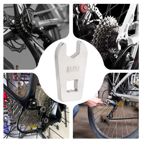 Rock Solid 8MM Disc Brake Spanner Heavy Duty Precision Steel Construction designed for hydraulic cable adjustment on bikes.