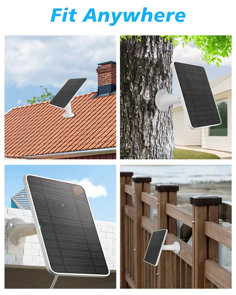 Plug And Play Sun Powered Solar Panel Charger For Pro 5S 4 3 Floodlight Ultra Ultra 2 Cameras Weatherproof IP65 6V 4.5W Panels on Roof, Tree, Fence