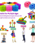 Interlocking Gear Learning Set For Kids STEM Construction Toy 180 Piece Multicolor Gear Building Kit showcase for various ages.