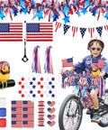 4th Of July Patriotic Bike Decorations Kit For Kids With Red White And Blue Tassels Streamers Tinsel Wheel Spoke Beads American Flags Parade Decor And Rubber Duck Party Favor Fun And Kid Friendly