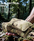 Pre Filled Shooting Rest Sand Bag in forest setting, showing layered design for front and rear gun range support.